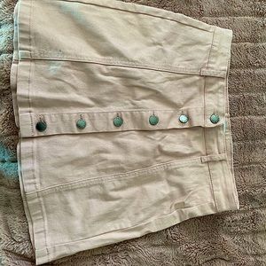 Pink button-up mini skirt